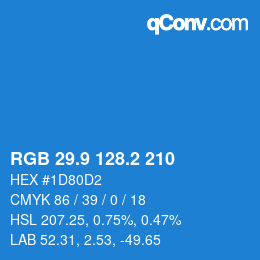 Color code: RGB 29.9 128.2 210 | qconv.com