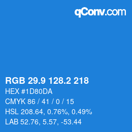 Color code: RGB 29.9 128.2 218 | qconv.com