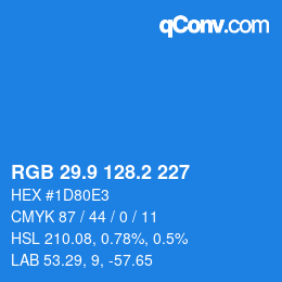 Color code: RGB 29.9 128.2 227 | qconv.com