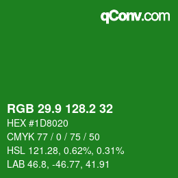 カラーコード: RGB 29.9 128.2 32 | qconv.com