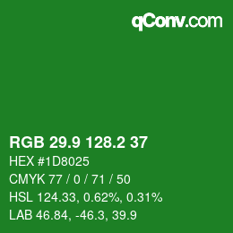 カラーコード: RGB 29.9 128.2 37 | qconv.com