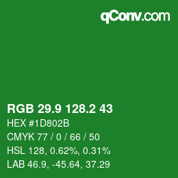 カラーコード: RGB 29.9 128.2 43 | qconv.com