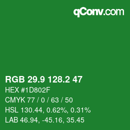 カラーコード: RGB 29.9 128.2 47 | qconv.com