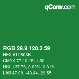 カラーコード: RGB 29.9 128.2 59 | qconv.com