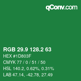 カラーコード: RGB 29.9 128.2 63 | qconv.com