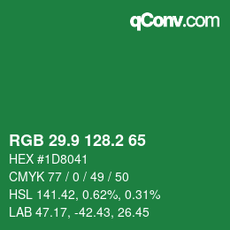 カラーコード: RGB 29.9 128.2 65 | qconv.com