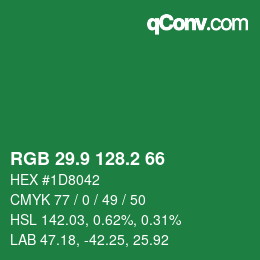 カラーコード: RGB 29.9 128.2 66 | qconv.com