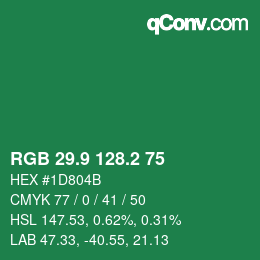 カラーコード: RGB 29.9 128.2 75 | qconv.com
