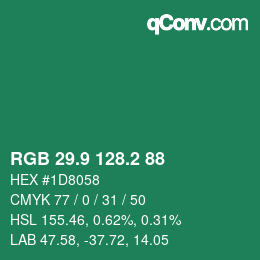 カラーコード: RGB 29.9 128.2 88 | qconv.com
