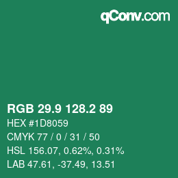 カラーコード: RGB 29.9 128.2 89 | qconv.com