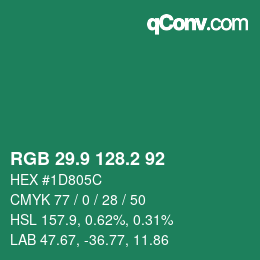 カラーコード: RGB 29.9 128.2 92 | qconv.com