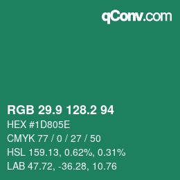 カラーコード: RGB 29.9 128.2 94 | qconv.com