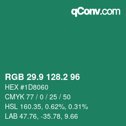 カラーコード: RGB 29.9 128.2 96 | qconv.com
