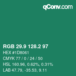 カラーコード: RGB 29.9 128.2 97 | qconv.com