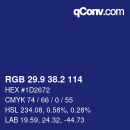 カラーコード: RGB 29.9 38.2 114 | qconv.com