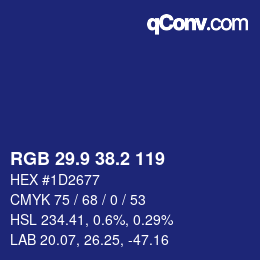 カラーコード: RGB 29.9 38.2 119 | qconv.com