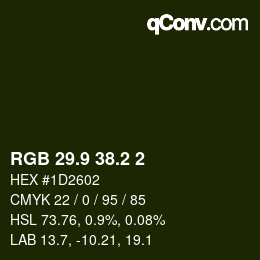 カラーコード: RGB 29.9 38.2 2 | qconv.com