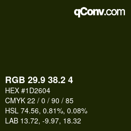カラーコード: RGB 29.9 38.2 4 | qconv.com