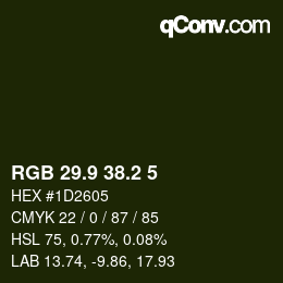 Color code: RGB 29.9 38.2 5 | qconv.com