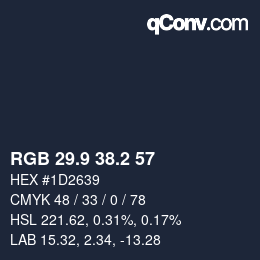 カラーコード: RGB 29.9 38.2 57 | qconv.com