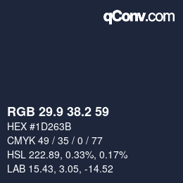 カラーコード: RGB 29.9 38.2 59 | qconv.com