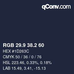 カラーコード: RGB 29.9 38.2 60 | qconv.com