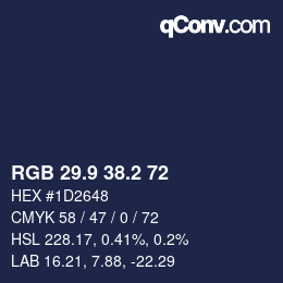 カラーコード: RGB 29.9 38.2 72 | qconv.com