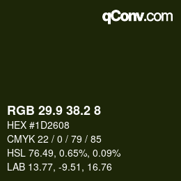 カラーコード: RGB 29.9 38.2 8 | qconv.com