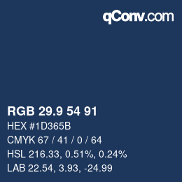 Color code: RGB 29.9 54 91 | qconv.com