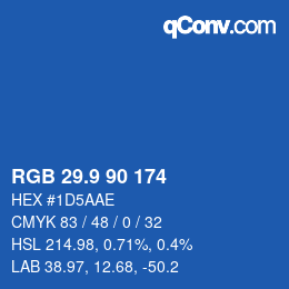 カラーコード: RGB 29.9 90 174 | qconv.com