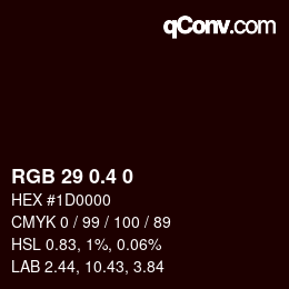 カラーコード: RGB 29 0.4 0 | qconv.com