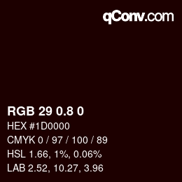カラーコード: RGB 29 0.8 0 | qconv.com
