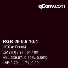 カラーコード: RGB 29 0.8 10.4 | qconv.com