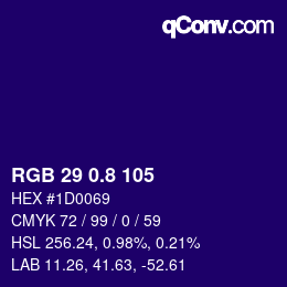 カラーコード: RGB 29 0.8 105 | qconv.com