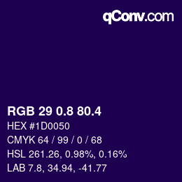 カラーコード: RGB 29 0.8 80.4 | qconv.com