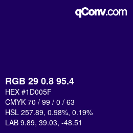 カラーコード: RGB 29 0.8 95.4 | qconv.com