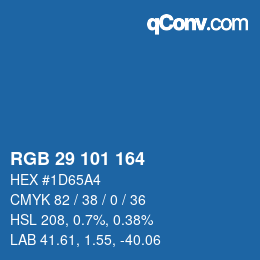 Color code: RGB 29 101 164 | qconv.com