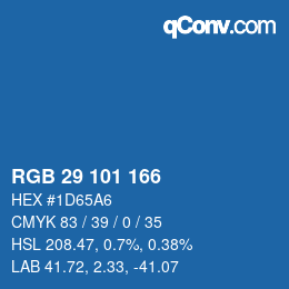Color code: RGB 29 101 166 | qconv.com