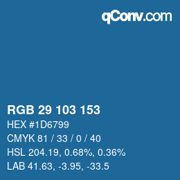 Color code: RGB 29 103 153 | qconv.com