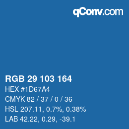 Color code: RGB 29 103 164 | qconv.com