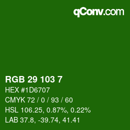 Color code: RGB 29 103 7 | qconv.com