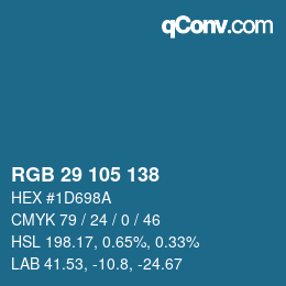 Farbcode: RGB 29 105 138 | qconv.com
