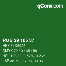カラーコード: RGB 29 105 37 | qconv.com