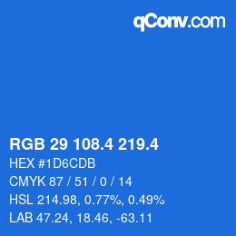 カラーコード: RGB 29 108.4 219.4 | qconv.com