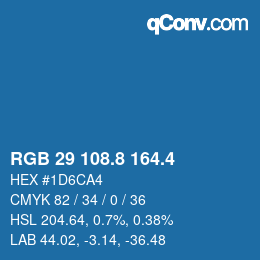 カラーコード: RGB 29 108.8 164.4 | qconv.com