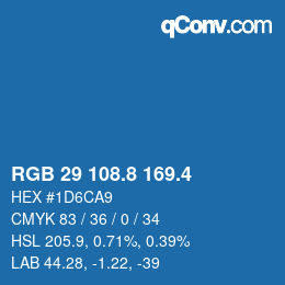 カラーコード: RGB 29 108.8 169.4 | qconv.com