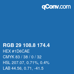 カラーコード: RGB 29 108.8 174.4 | qconv.com