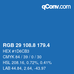 カラーコード: RGB 29 108.8 179.4 | qconv.com