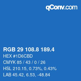 カラーコード: RGB 29 108.8 189.4 | qconv.com