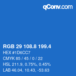 カラーコード: RGB 29 108.8 199.4 | qconv.com